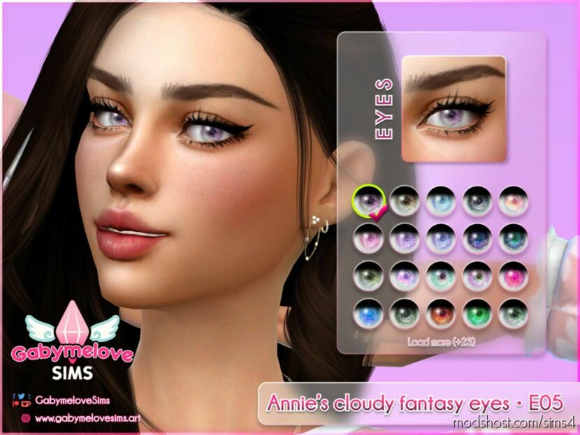 Sims 4 Mod: Annie’s Cloudy Fantasy Eyes • E05, Contact Lenses (Featured)