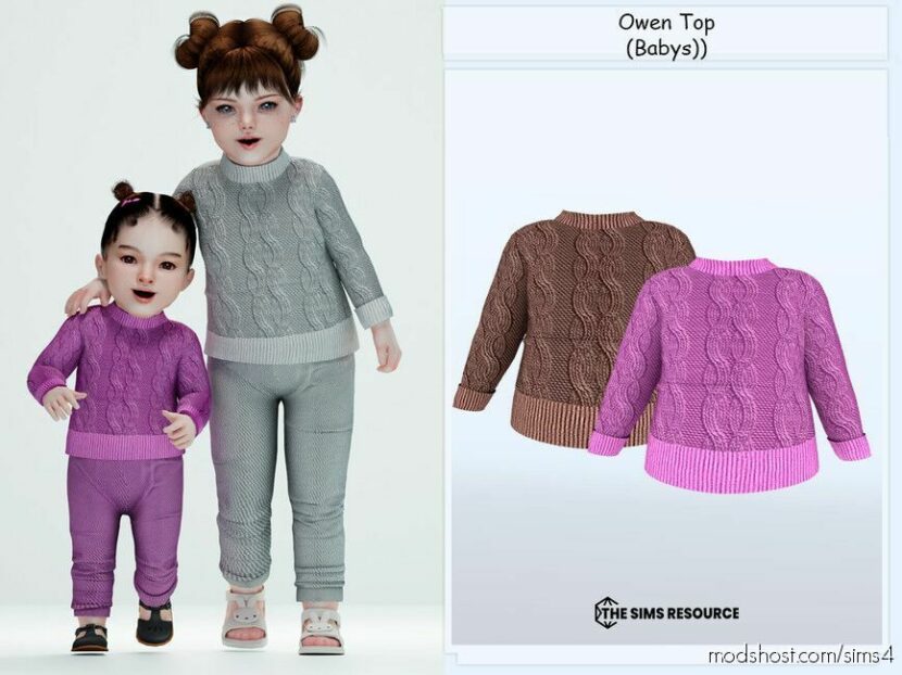 Sims 4 Kid Clothes Mod: Owen TOP (Babys) (Featured)