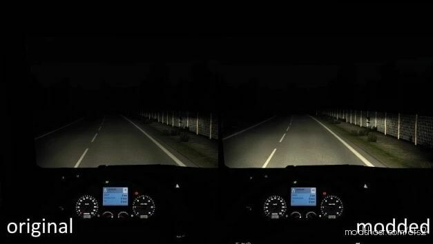 ETS2 Headlights Mod: 3X Brighter Headlights V1.0.2 (Featured)