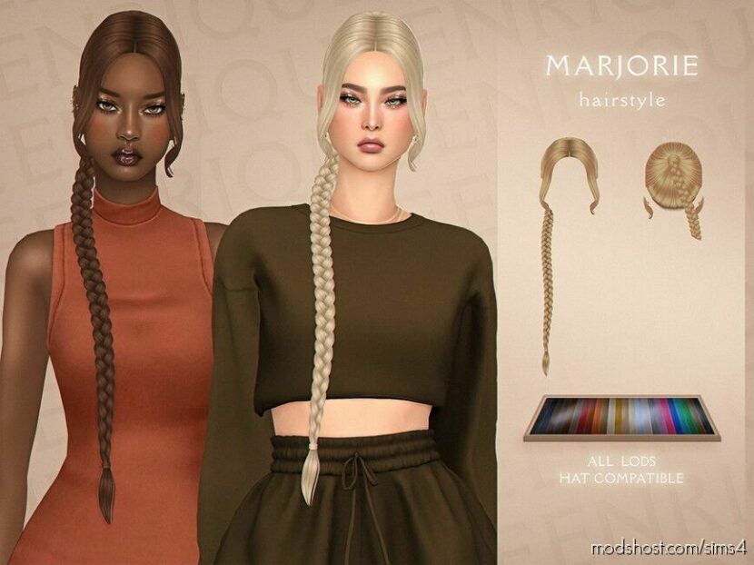 Sims 4 Female Mod: Marjorie Hairstyle (Featured)