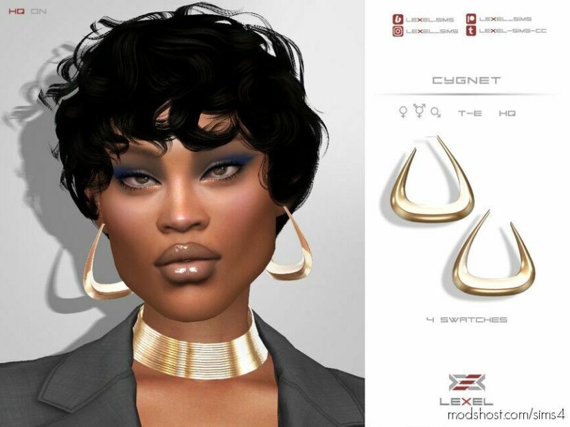 Sims 4 Female Accessory Mod: Cygnet (Earrings) (Featured)