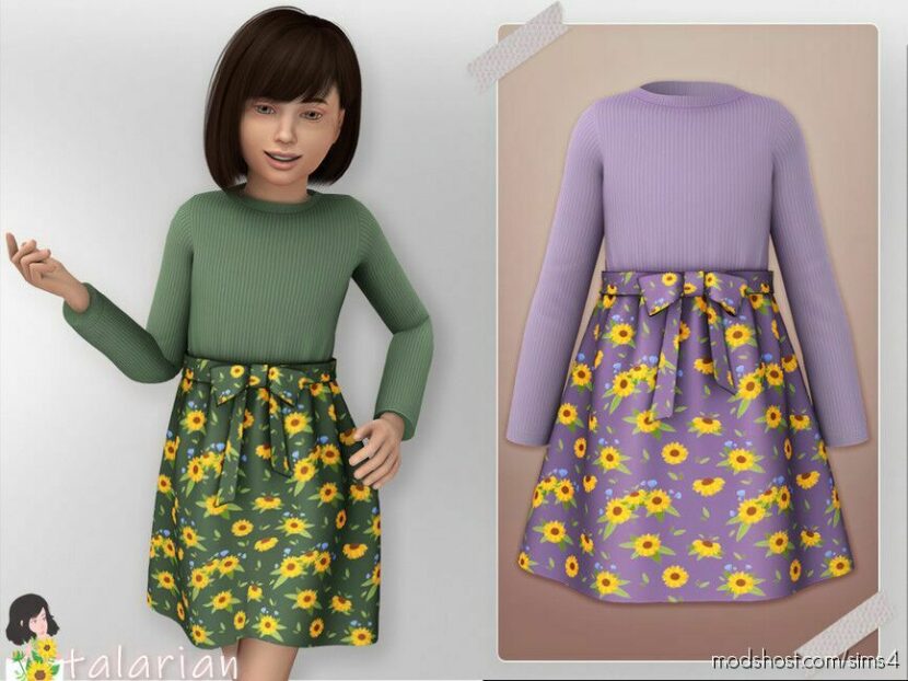 Sims 4 Everyday Clothes Mod: Magnolia Floral Print Dress (Featured)