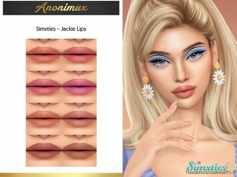 Sims 4 Lipstick Makeup Mod: Simxties – Jackie Lips (Featured)