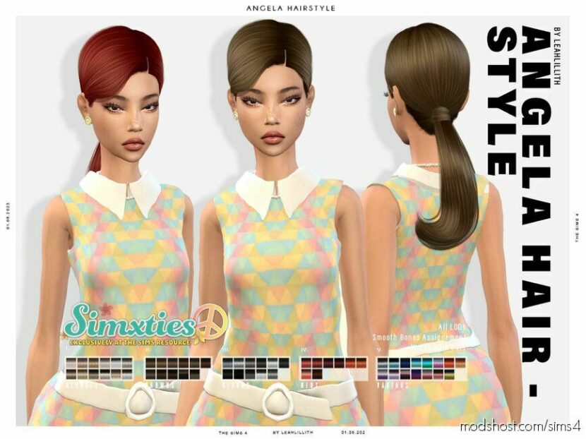 Sims 4 Female Mod: Simxties Angela Hairstyle (Featured)