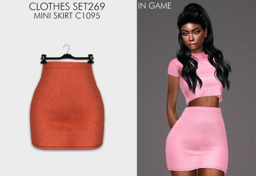 Sims 4 Adult Mod: Clothes SET269 – Mini Skirt C1095 (Featured)