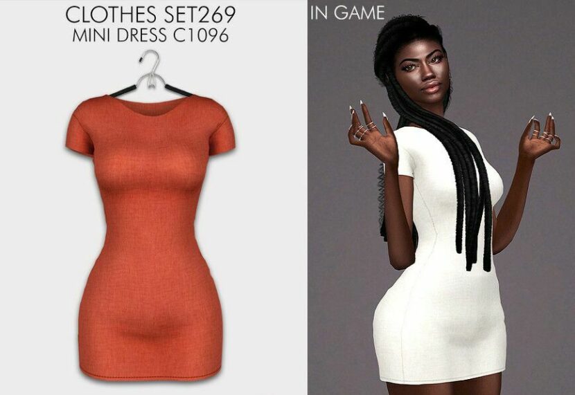 Sims 4 Adult Mod: Clothes SET269 – Mini Dress C1096 (Featured)