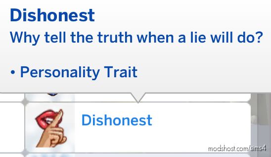 Sims 4 Mod: Dishonest Trait (Featured)