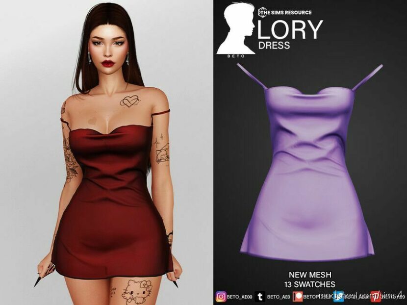 Sims 4 Elder Clothes Mod: Lory (Dress) (Featured)