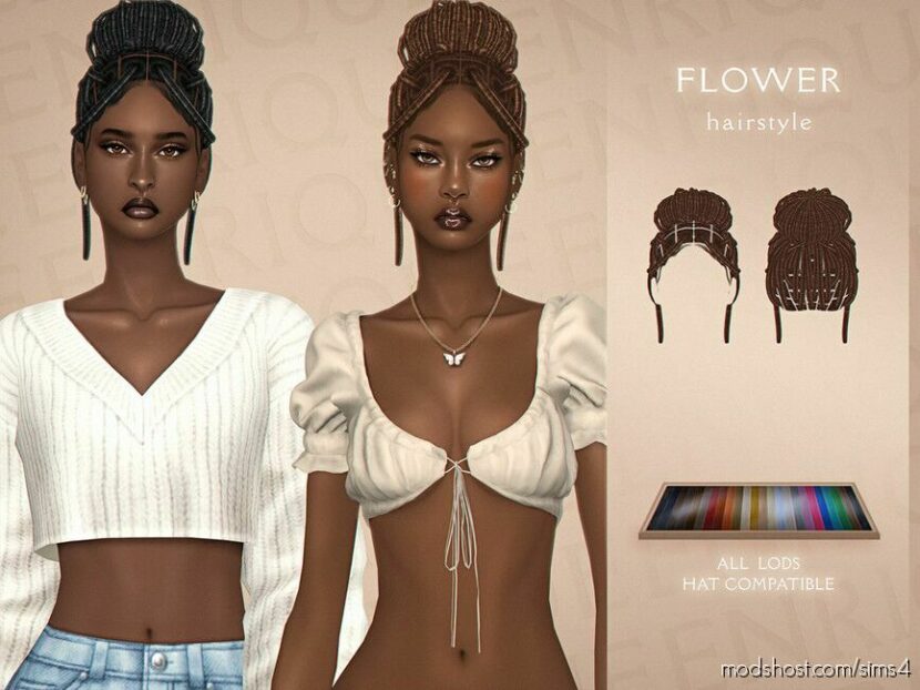 Sims 4 Elder Mod: Flower Hairstyle (Featured)