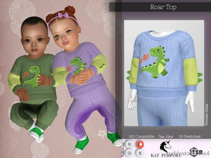 Sims 4 Female Clothes Mod: Roar TOP (Featured)