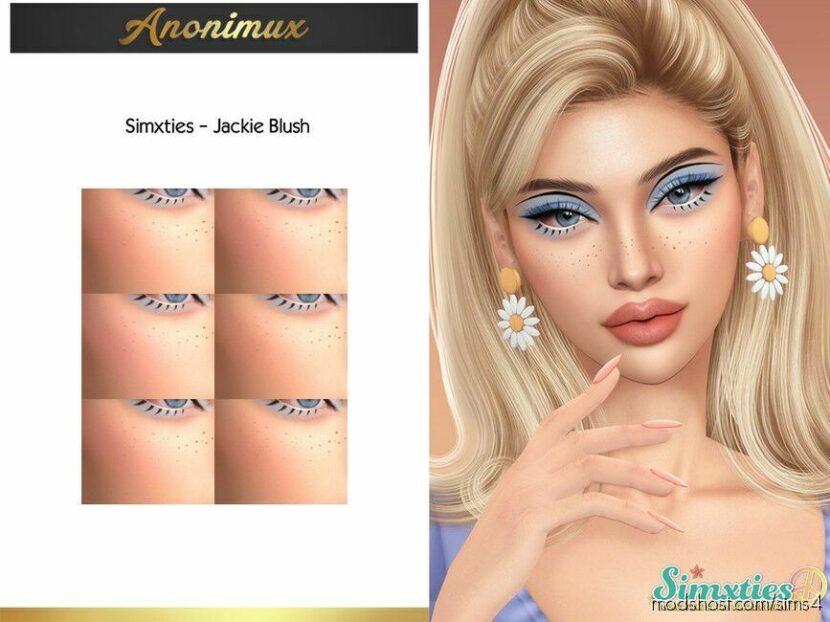 Sims 4 Female Makeup Mod: Simxties – Jackie Blush (Featured)