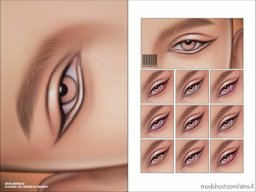 Sims 4 Female Makeup Mod: Eyeliner N180 (Featured)