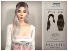 Sims 4 Female Mod: Reckless – Style 2 With Bangs (Hairstyle) (Featured)