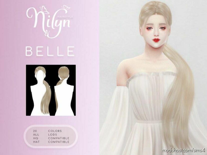 Sims 4 Female Mod: Belle Hair – NEW Mesh (Featured)