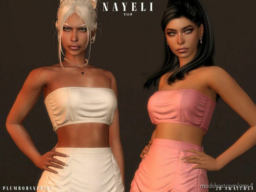 Sims 4 Female Clothes Mod: Nayeli TOP (Featured)