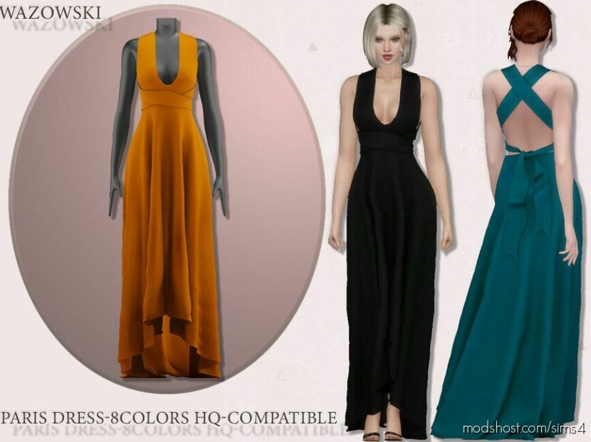 Sims 4 Party Clothes Mod: Paris Dress (Featured)