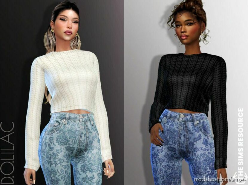 Sims 4 Female Clothes Mod: Cashmere Sweater DO886 (Featured)