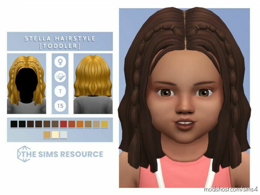 Sims 4 Kid Mod: Stella Hairstyle (Toddler) (Featured)