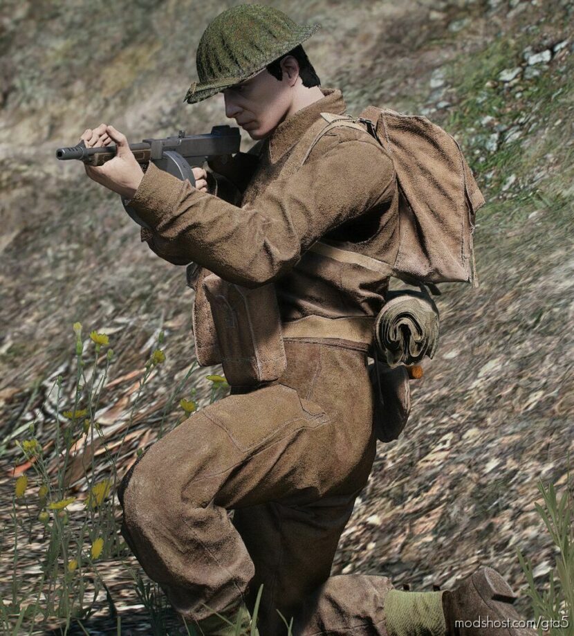 GTA 5 Player Mod: WW2 British Infantry Pack SP / Fivem Addon (Featured)