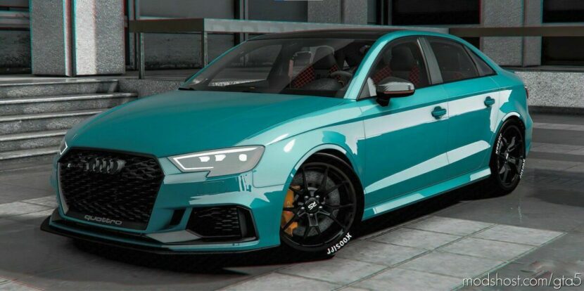 GTA 5 Audi Vehicle Mod: RS3 Street Black Optics (Featured)