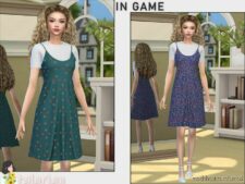 Sims 4 Elder Clothes Mod: Freya Sundress With A T-Shirt (Image #2)