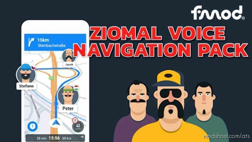 ATS Navigation Sound Mod: Ziomal Voice Navigation Pack V3.2 (Featured)