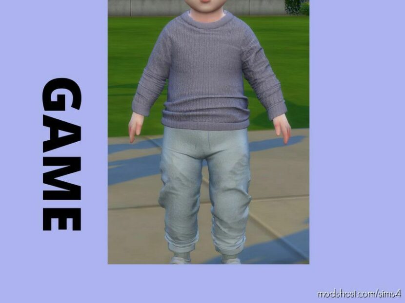 Sims 4 Male Clothes Mod: Olie Pants (Toddlers) (Featured)