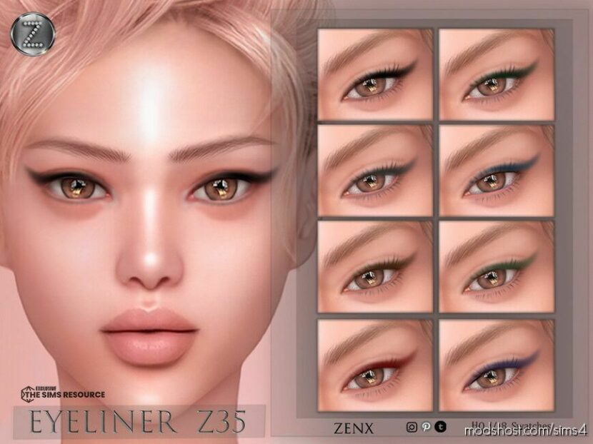 Sims 4 Female Makeup Mod: Eyeliner Z35 (Featured)