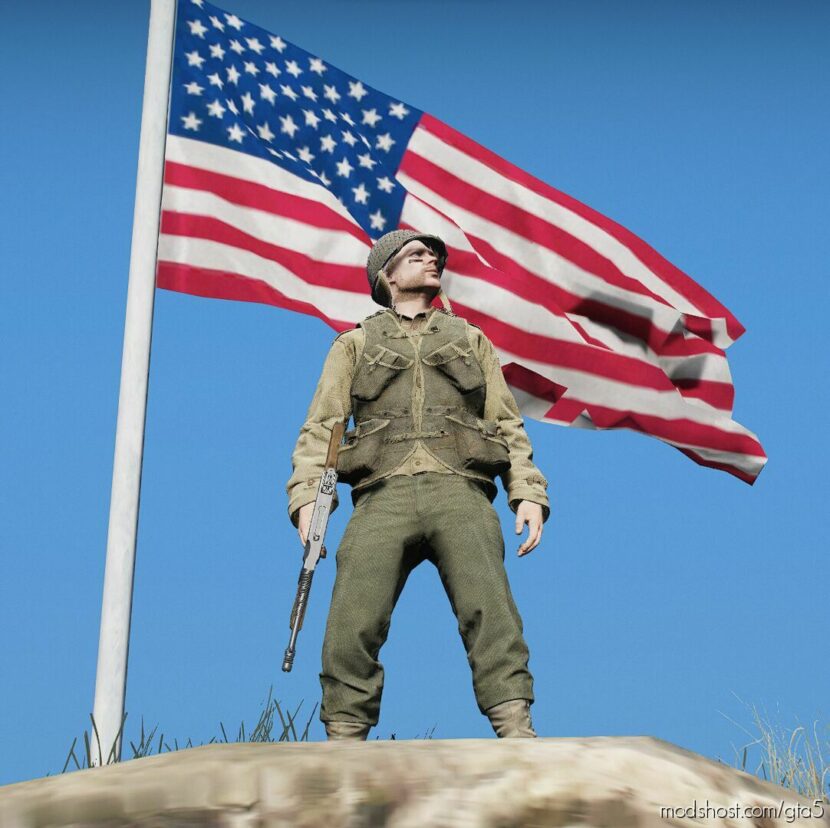 GTA 5 Player Mod: U.S 5TH Ranger Battalion WW2 SP / Fivem Addon V1.1 (Featured)