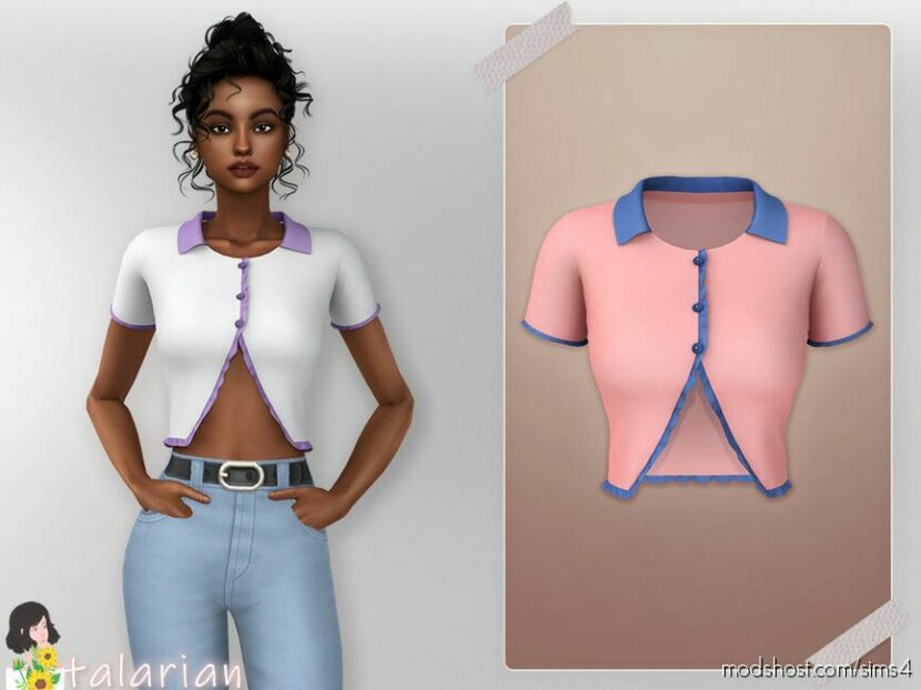 Sims 4 Everyday Clothes Mod: Valerie TOP (Featured)