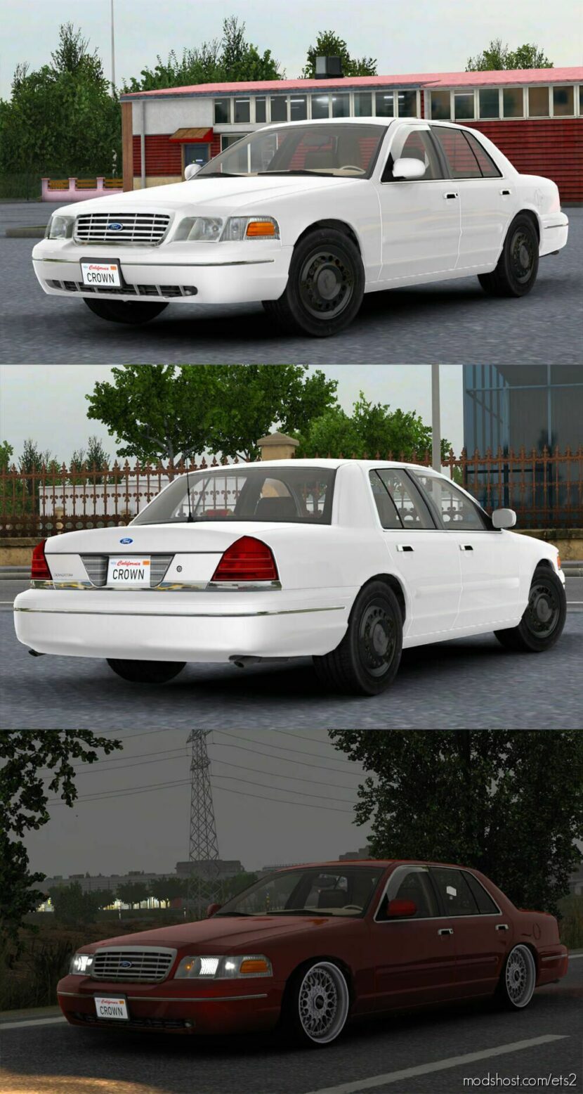 ETS2 Ford Car Mod: Crown Victoria 2012 V5.6 1.47 (Featured)