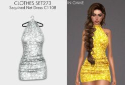 Sims 4 Teen Mod: Clothes SET273 – Sequined NET Dress C1108 (Featured)