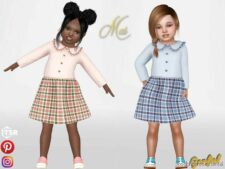 Sims 4 Female Clothes Mod: MAI – Plaid Dress With Ruffle Collar (Image #2)