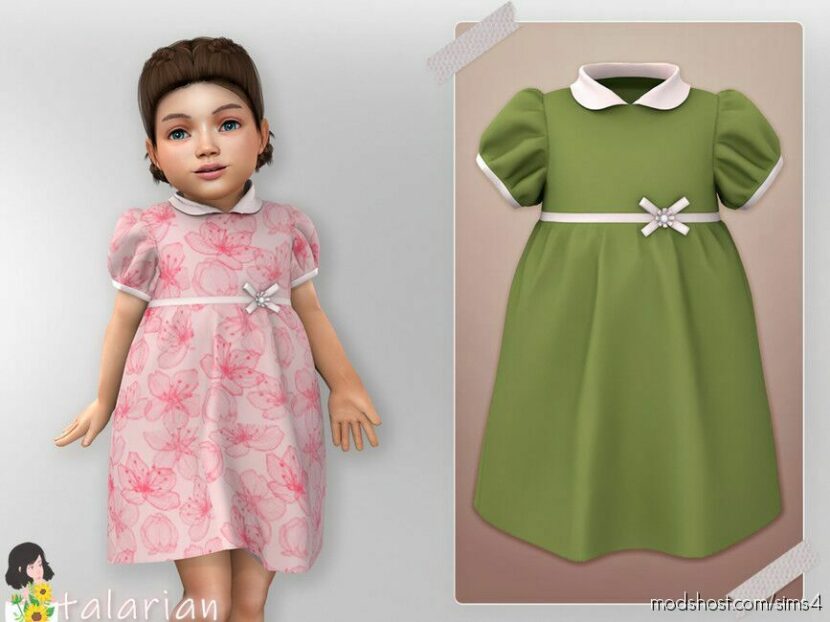 Sims 4 Female Clothes Mod: Emily Dress With Lantern Sleeves (Featured)