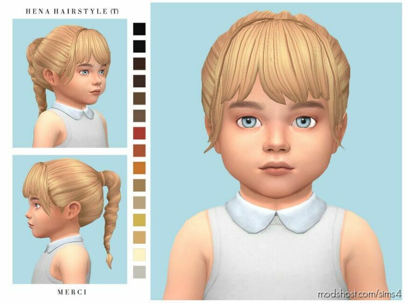 Sims 4 Kid Mod: Hena Hairstyle For Toddler (Featured)