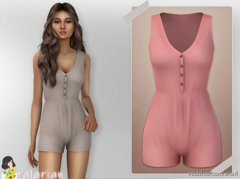 Sims 4 Elder Clothes Mod: Amara Romper (Featured)