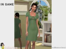 Sims 4 Teen Clothes Mod: Sloane Dress With Short Sleeves (Image #2)