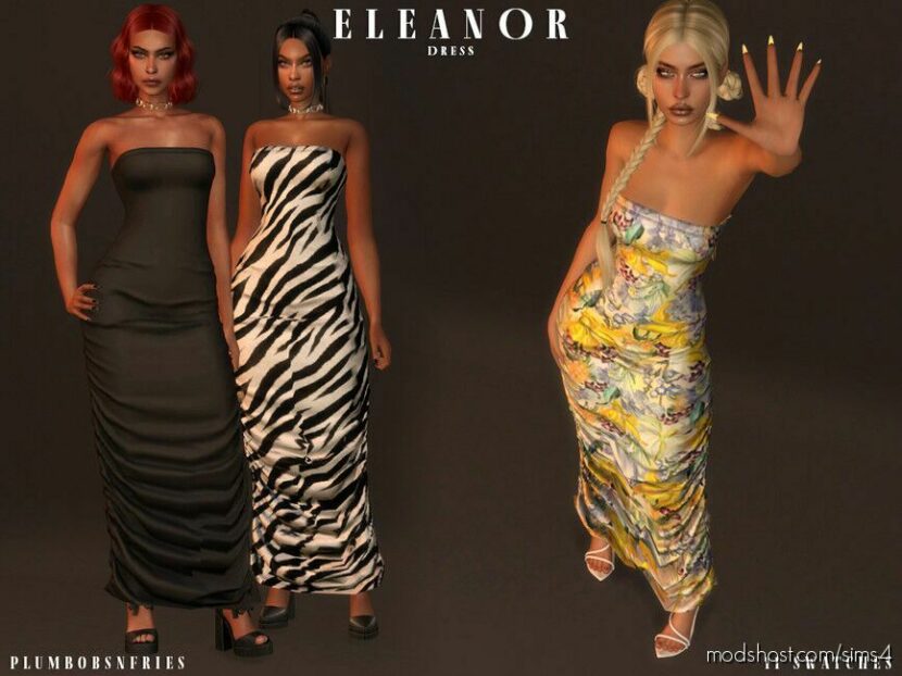 Sims 4 Teen Clothes Mod: Eleanor Dress (Featured)