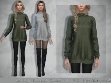 Sims 4 Party Clothes Mod: Ashley Sweater Dress. (Featured)