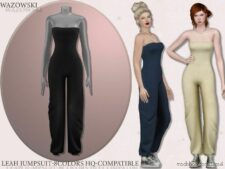 Sims 4 Female Clothes Mod: Leah Jumpsuit (Featured)