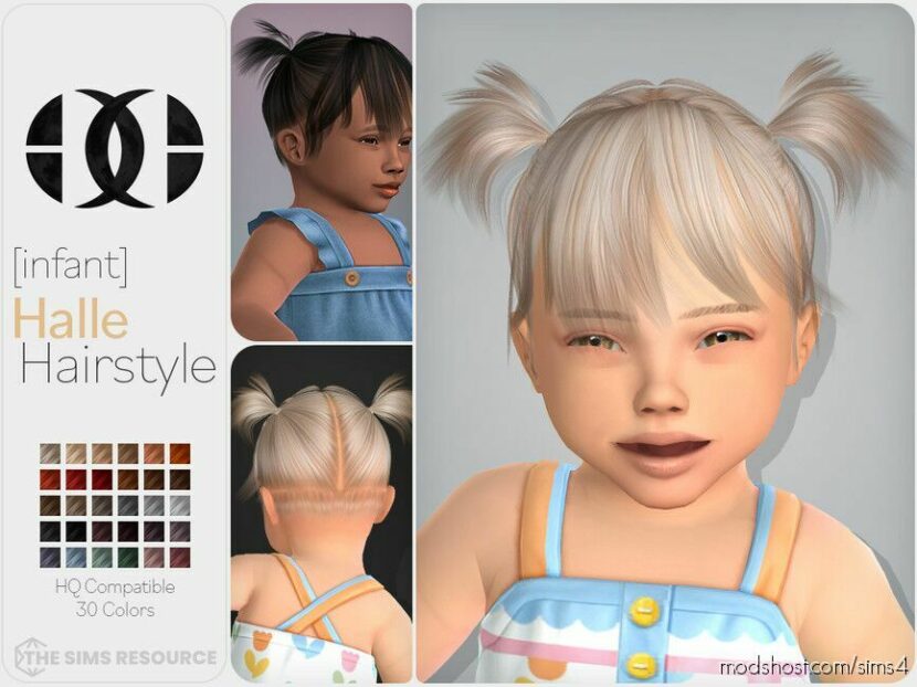 Sims 4 Female Mod: Halle Hairstyle Infant (Featured)