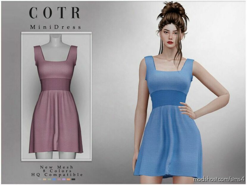 Sims 4 Female Clothes Mod: Chordoftherings Mini Dress D-228 (Featured)