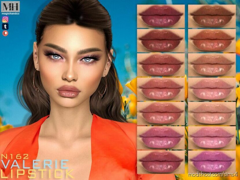 Sims 4 Female Makeup Mod: Valerie Lipstick N162 (Featured)