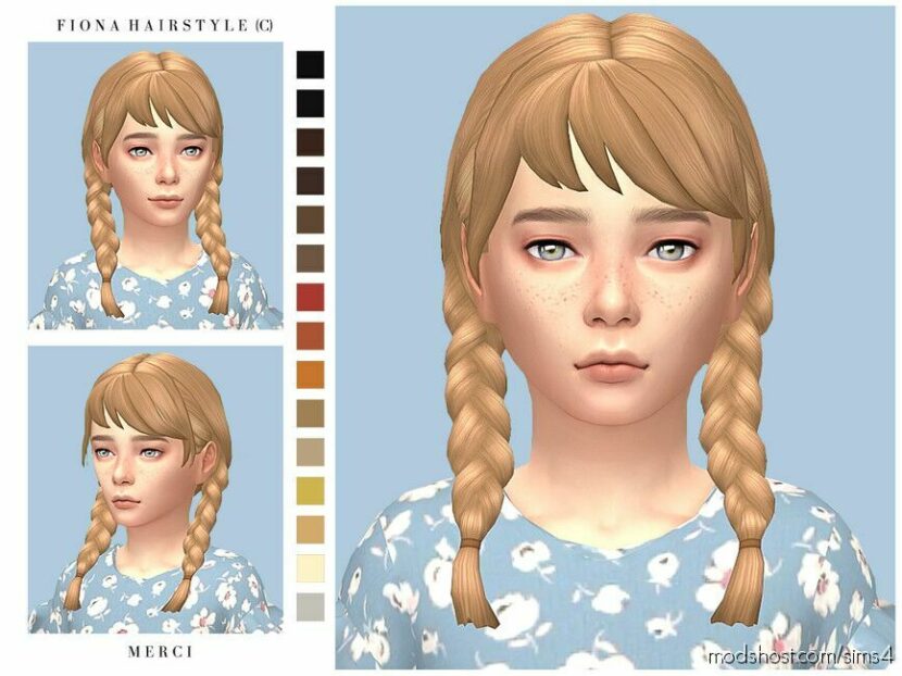 Sims 4 Kid Mod: Fiona Hairstyle For Child (Featured)