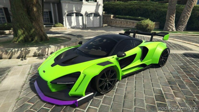 GTA 5 Vehicle Mod: Mclaren Senna Widebody Neon Edition (Featured)