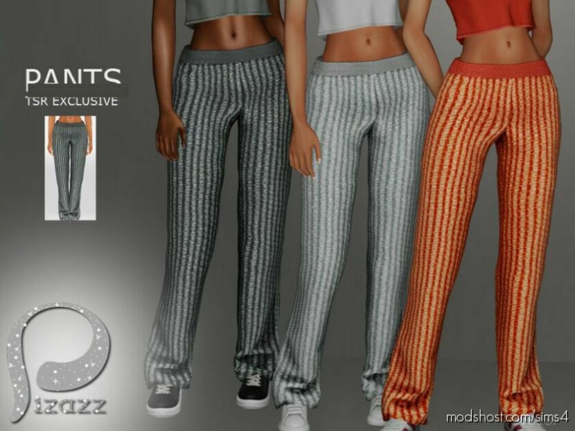 Sims 4 Adult Clothes Mod: Stripe HIP Pants (Featured)