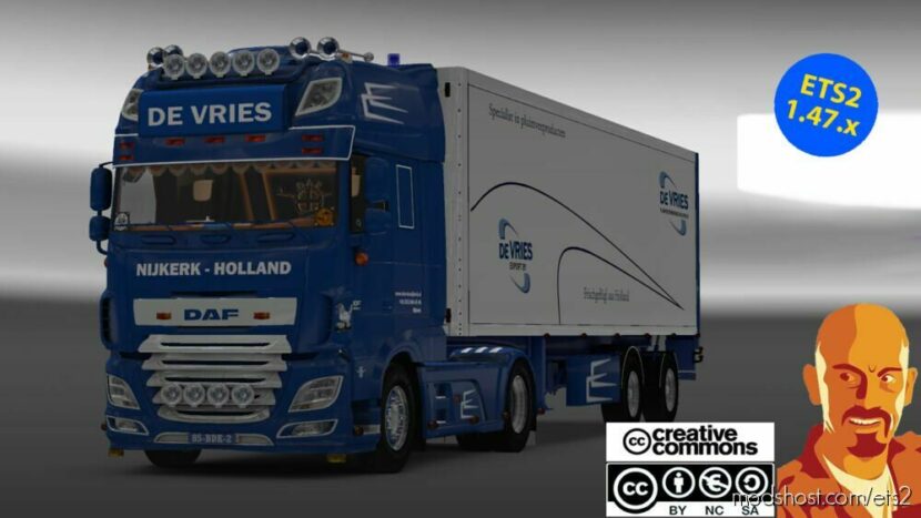 ETS2 DAF Truck Mod: XF 116 Devries & Trailer ETS2 1.47 (Featured)