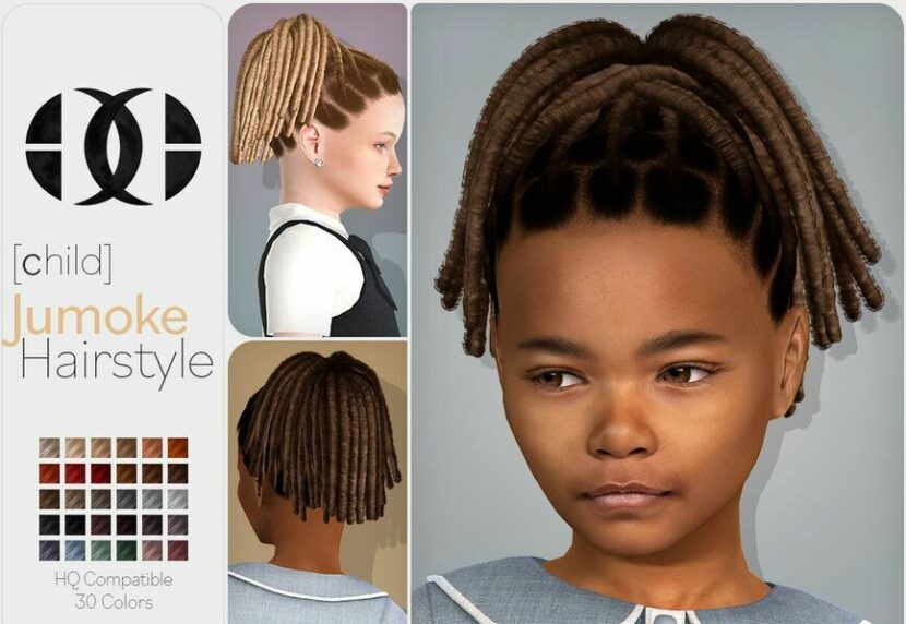 Sims 4 Kid Mod: Jumoke Hairstyle Child (Featured)