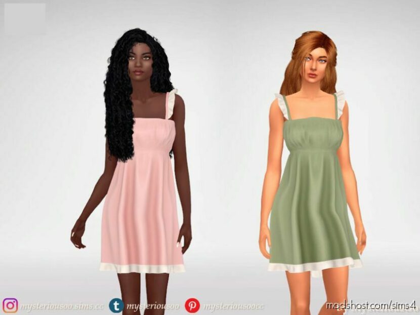 Sims 4 Female Clothes Mod: Summer Dress With Elastic Band And Ruffles (Featured)