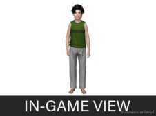 Sims 4 Male Clothes Mod: Descanso (Pants – Child Version) (Image #2)